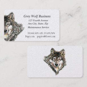 Grey Wolf Custom Business Cards