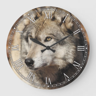 Grey Wolf Decorative Wall Clock