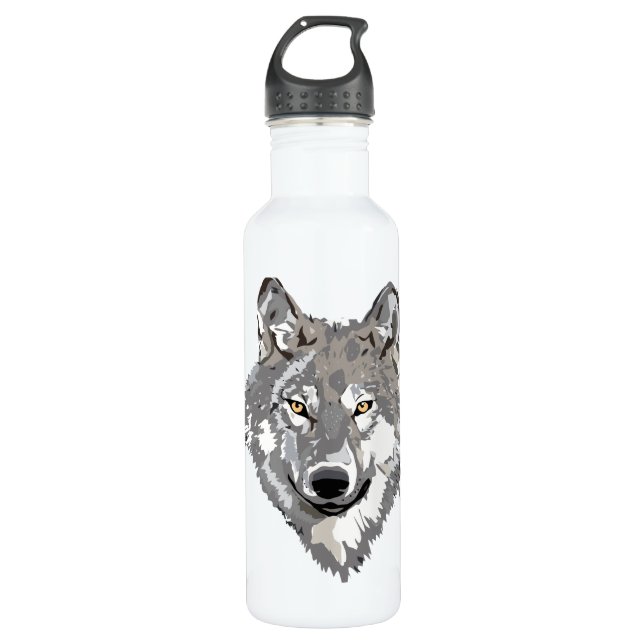 Grey Wolf Design 710 Ml Water Bottle (Front)