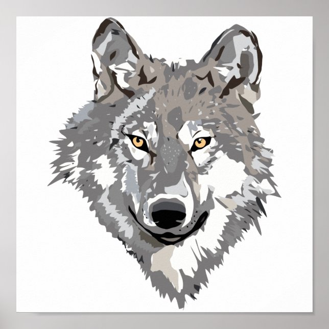 Grey Wolf Design Poster (Front)