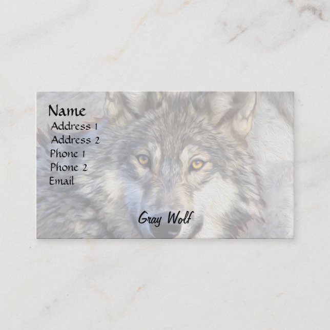 Grey Wolf Dignity Business Card (Front)