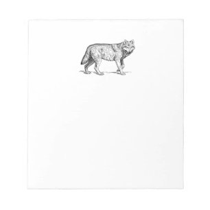 Grey Wolf Elegant Ink Drawing Notepad