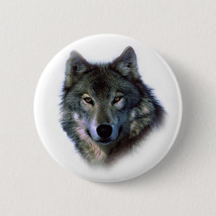 Grey Wolf Eyes 6 Cm Round Badge