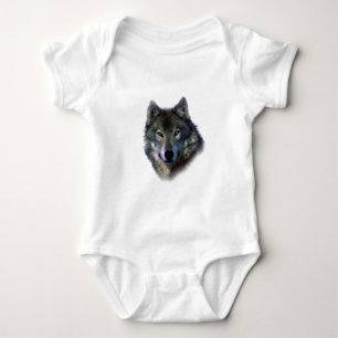 Grey Wolf Eyes Baby Bodysuit