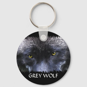 GREY WOLF EYES Wildlife Art Key-Ring Key Ring