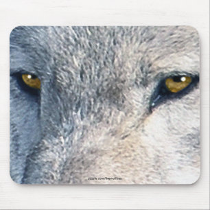 Grey Wolf Eyes Wildlife Art Mousemat