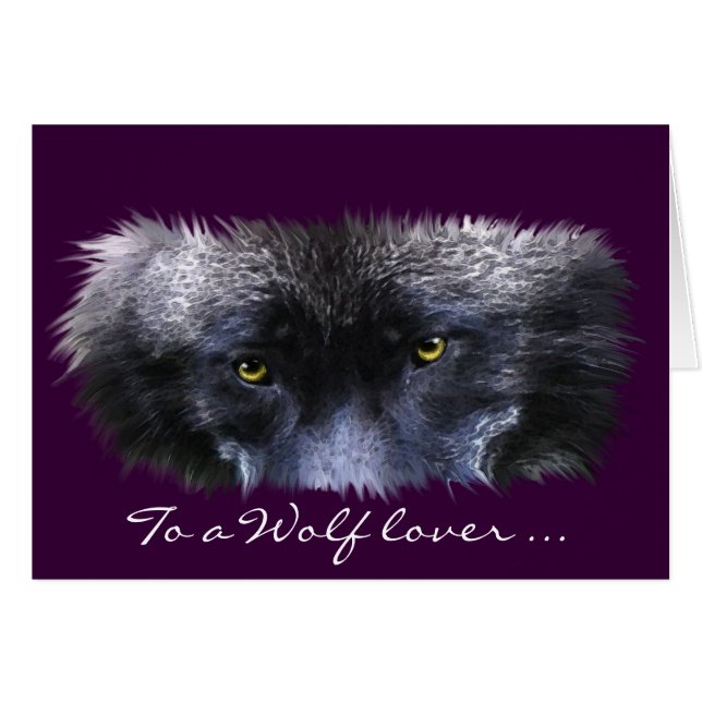 GREY WOLF EYES Wildlife Supporter blank note-cards (Front Horizontal)