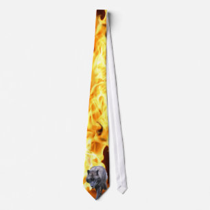 Grey Wolf & Forest Fire Wildlife Tie