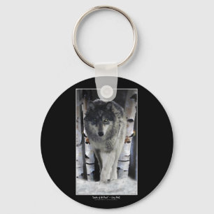 Grey Wolf & Forest Snow Key Ring