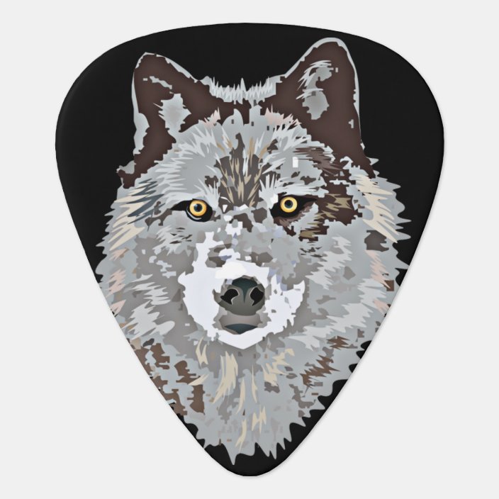 Grey Wolf Guitar Pick Zazzle.co.uk
