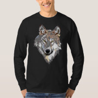Grey Wolf Head Art Howling Moon Animal Forest Lone
