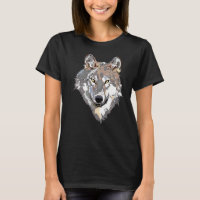 Grey Wolf Head Art Howling Moon Animal Forest Lone