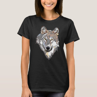 Grey Wolf Head Art Howling Moon Animal Forest Lone T-Shirt