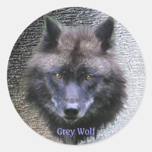 GREY WOLF HEAD Wildlife Supporter Stickers