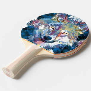 Grey Wolf Head - Wolf  Ping Pong Paddle