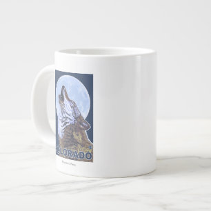 Grey Wolf HowlingColorado Large Coffee Mug