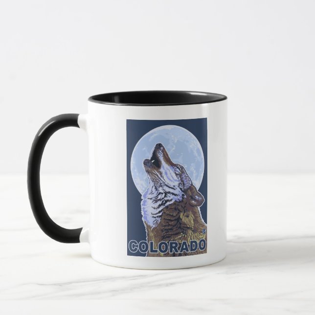 Grey Wolf HowlingColorado Mug (Left)