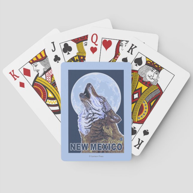 Grey Wolf HowlingNew Mexico Playing Cards (Back)