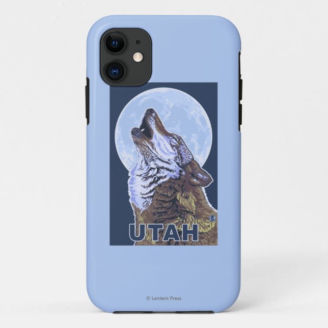 Grey Wolf HowlingUtah Case-Mate iPhone Case (Back)