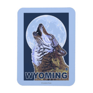 Grey Wolf HowlingWyoming Magnet
