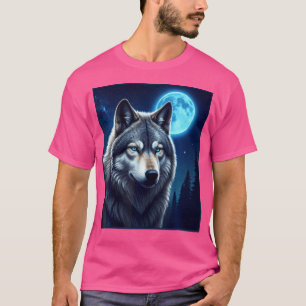 Grey Wolf Hunting Ground Icy Moon Forest Wolf Moon T-Shirt