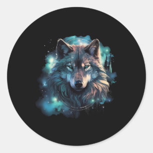 Grey Wolf Hunting Grounds Classic Round Sticker