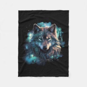 Grey Wolf Hunting Grounds Fleece Blanket