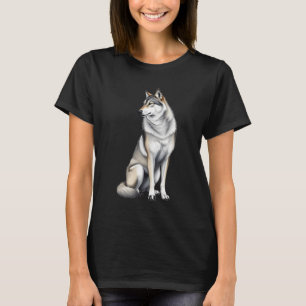 Grey Wolf Illustration T-Shirt