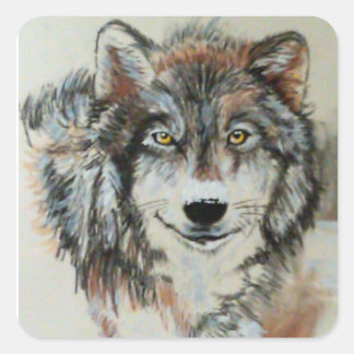 Grey Wolf in Snow Stickers