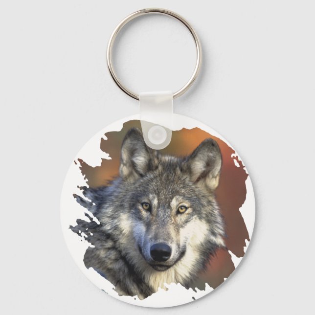 Grey Wolf Key Ring (Front)