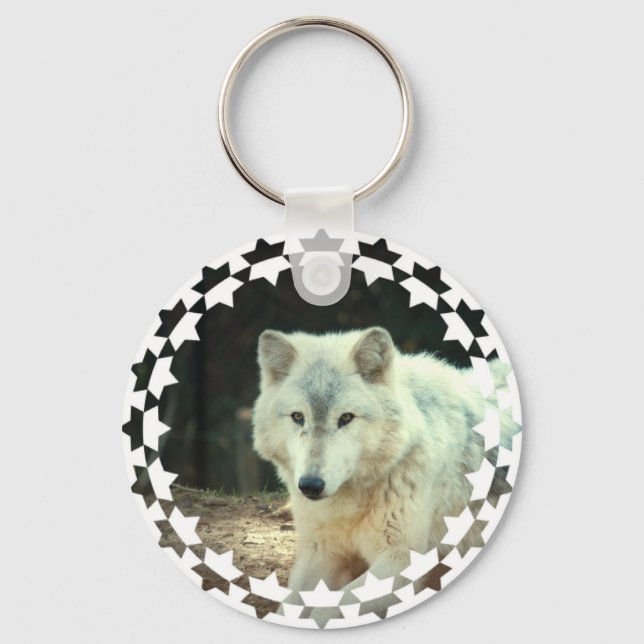 Grey Wolf Keychain (Front)