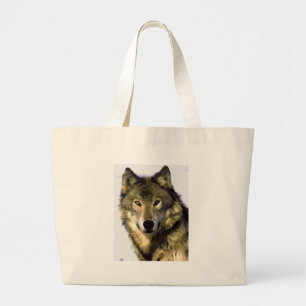 Grey Wolf Large Tote Bag