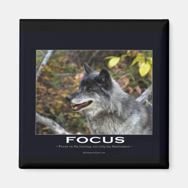 Grey Wolf Motivational Gifts Magnet (Front)