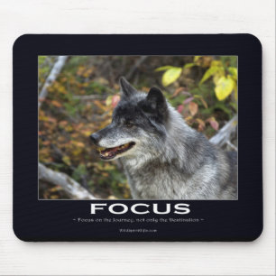 Grey Wolf Motivational Gifts Mouse Mat