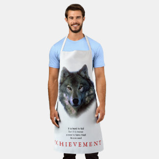 Grey Wolf Motivational Unique Apron