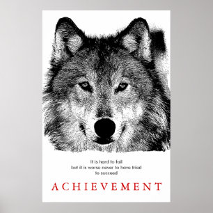 Grey Wolf Motivational Unique Creative Poster