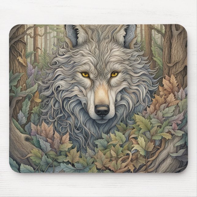 Grey Wolf  Mouse Mat (Front)