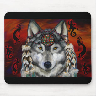 Grey Wolf Mouse Mat