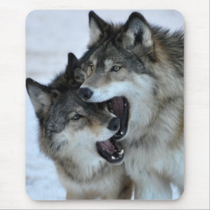 Grey Wolf Mouse Mat
