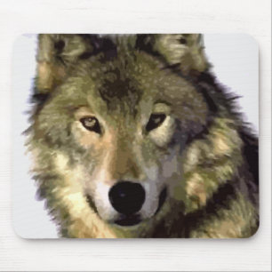 Grey Wolf Mouse Mat
