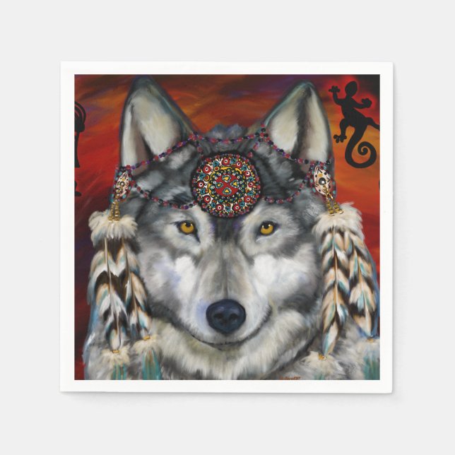 GREY WOLF NAPKIN (Front)