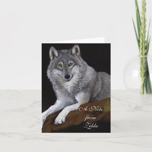 Grey Wolf Note Card (Front)