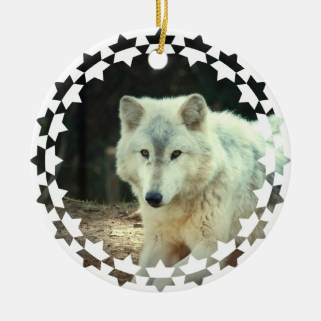 Grey Wolf Ornament (Front)