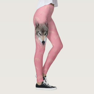 Grey Wolf Pink Leggings