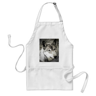 Grey Wolf Portrait Standard Apron