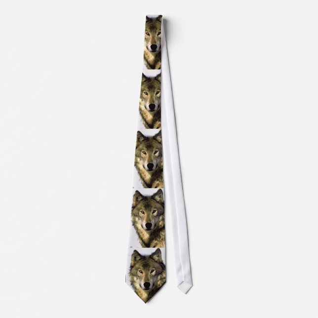 Grey Wolf Portrait Tie (Front)