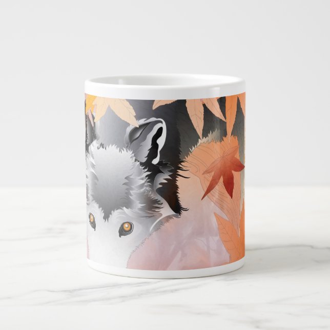 GREY WOLF PROWLER LARGE COFFEE MUG (Front)