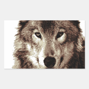 Grey Wolf Rectangular Sticker
