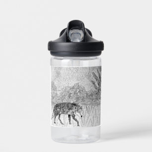 Grey Wolf Save Wildlife Custom Water Bottle