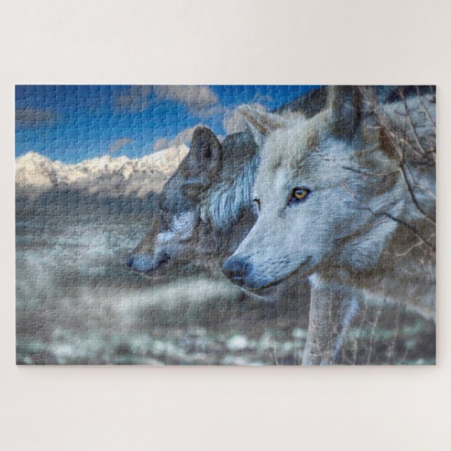 Grey Wolf “SENTINEL WOLVES" Jigsaw Puzzle (Horizontal)